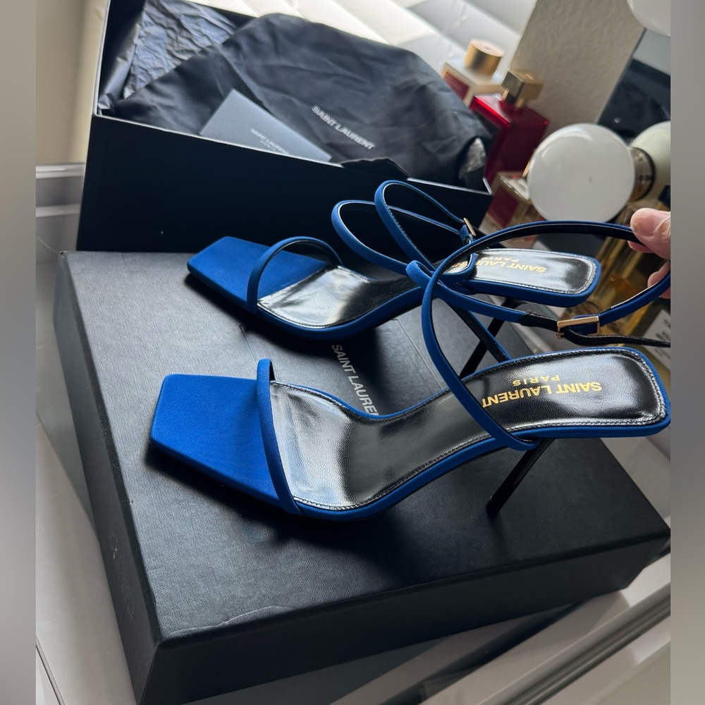 Saint Laurent Royal Blue Strappy Heels